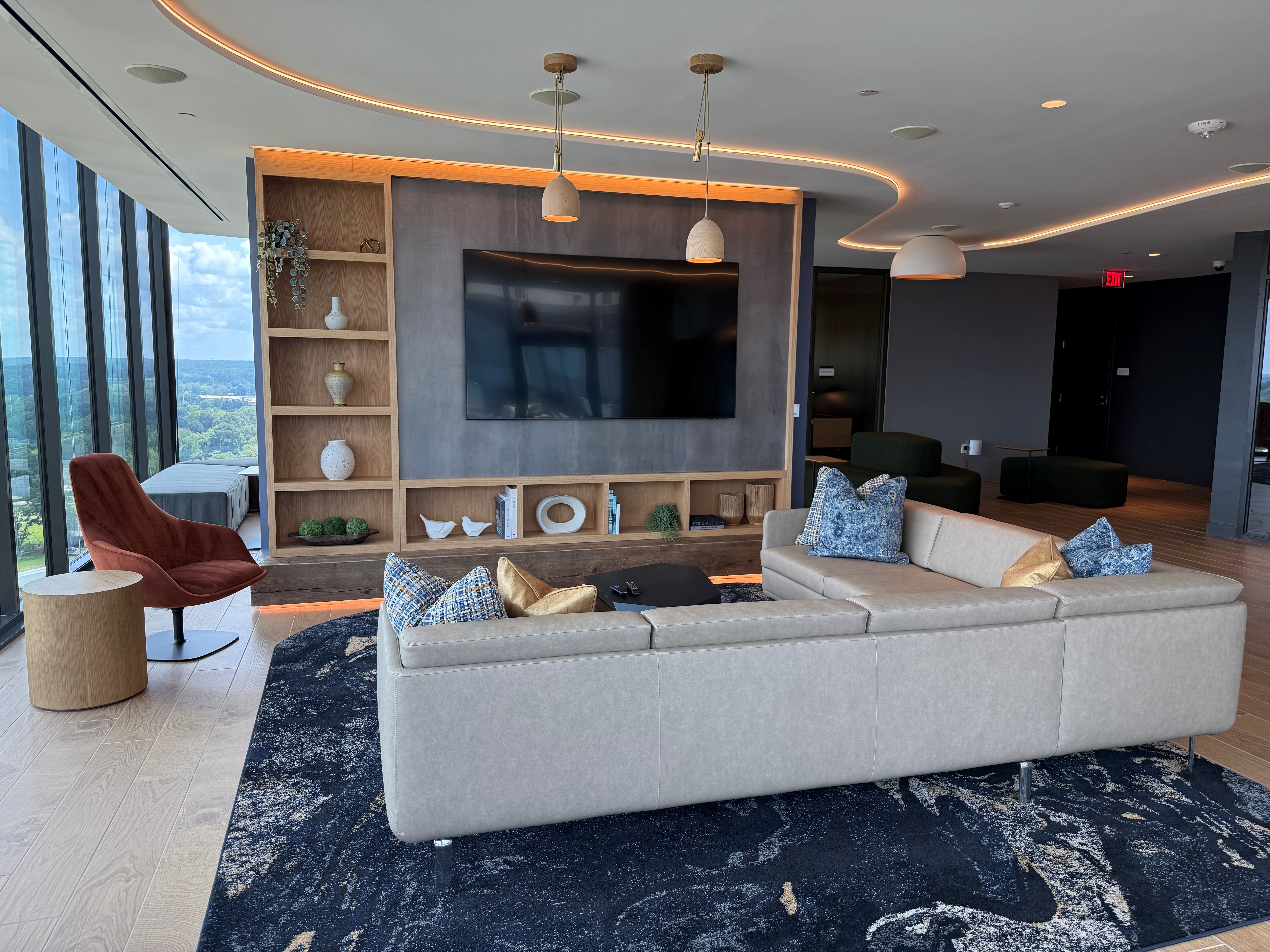 Dix B — custom entertainment center with shelving